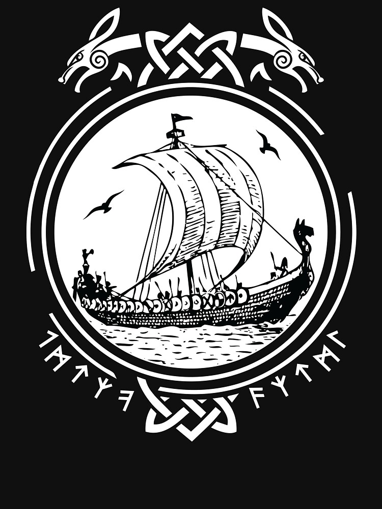 “Viking Ship Boat Runes / Wikinger / Vikings /” T-shirt for Sale by