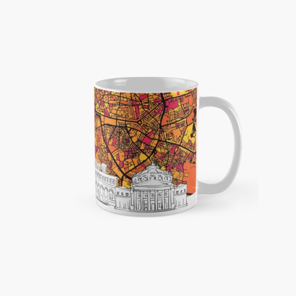 Bucharest, Romania, Skyline Map Classic Mug
