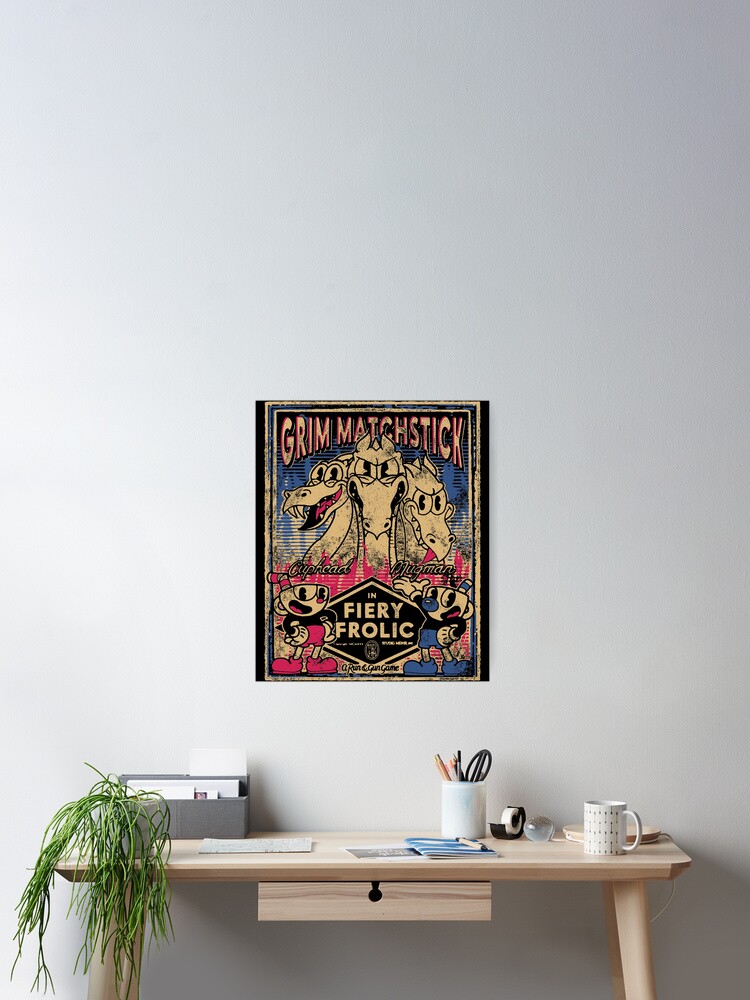 Thumbnail 2 of 3, Poster, Cuphead Grim Matchstick Fiery Frolic designed and sold by blissfulstimulu.