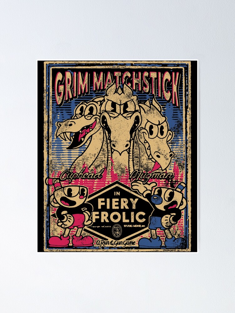Thumbnail 1 of 3, Poster, Cuphead Grim Matchstick Fiery Frolic designed and sold by blissfulstimulu.