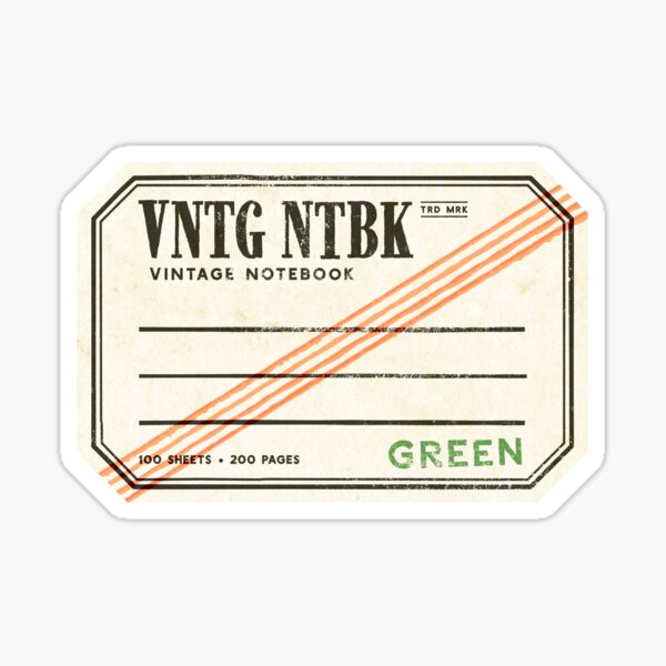 Vintage Notebook Green VNTG NTBK Sticker