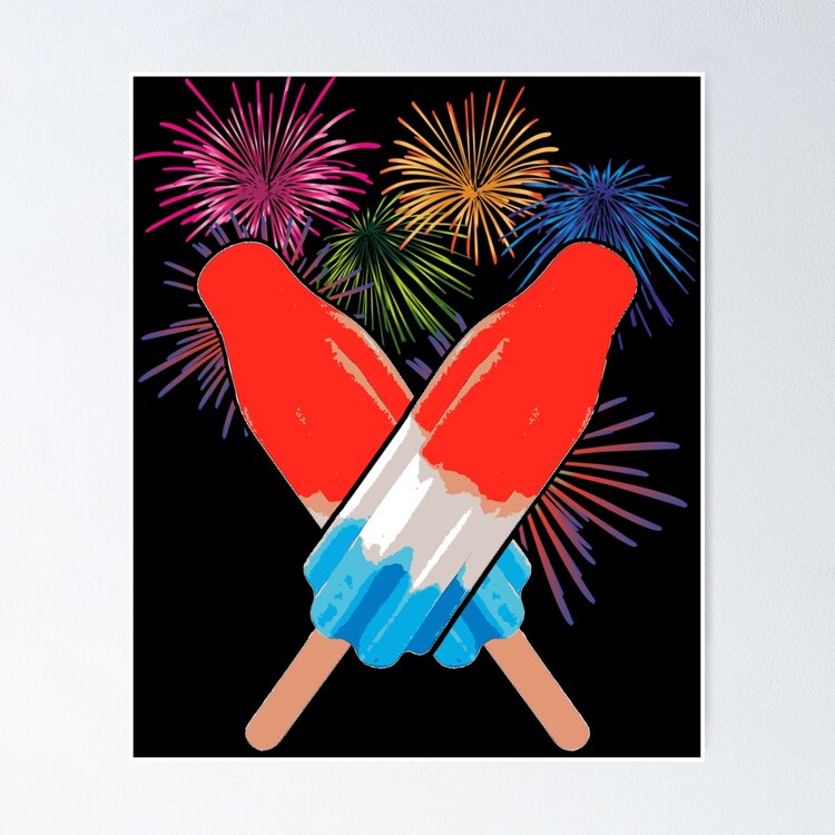 Memorial Day 4th of July Holiday Patriotic Rocket Pop Sticker