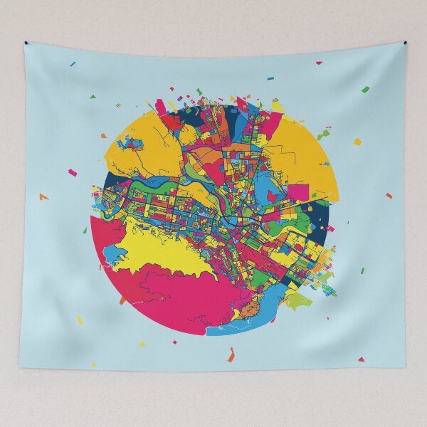 Item preview, Skopje, Macedonia, Colorful Artmap designed and sold by hebstreit.