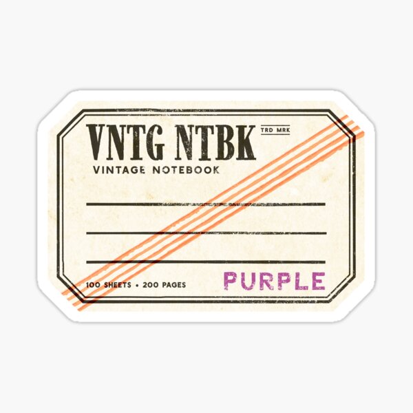 Vintage Notebook Purple VNTG NTBK Sticker