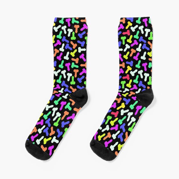 Mehrfarbiges Penis-Muster Socken