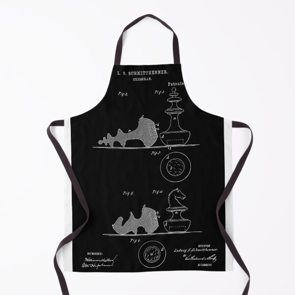 Item preview, From the Patent Office - Chess Pieces, black background designed and sold by hardscuffle.
