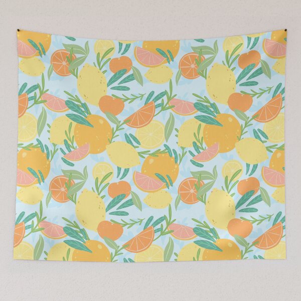 Item preview, Summertime Fruits and Citrus Juice Seamless Pattern designed and sold by Alex Goubar.