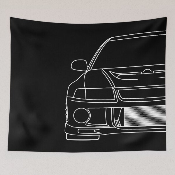 Artikelvorschau, Mitsubishi Lancer EVO VI weiße Linien entworfen und verkauft von EdimDesign.