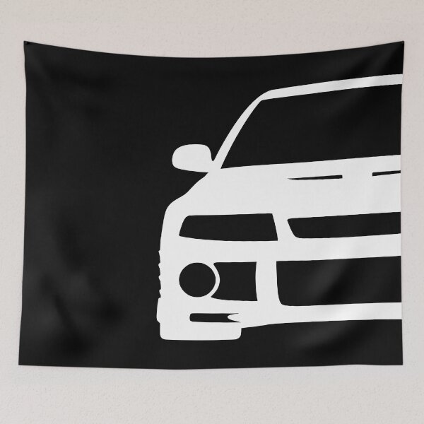 Artikelvorschau, Mitsubishi Lancer EVO VI weiße Silhouette entworfen und verkauft von EdimDesign.