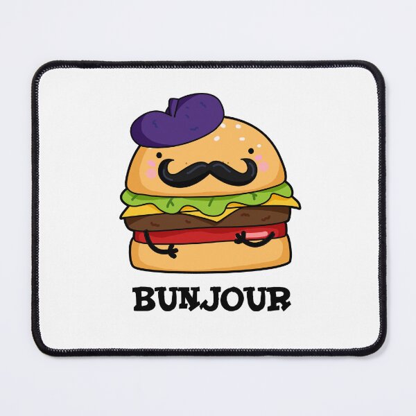 Item preview, Bunjour French Burger Funny Bun Puns  designed and sold by punnybone.