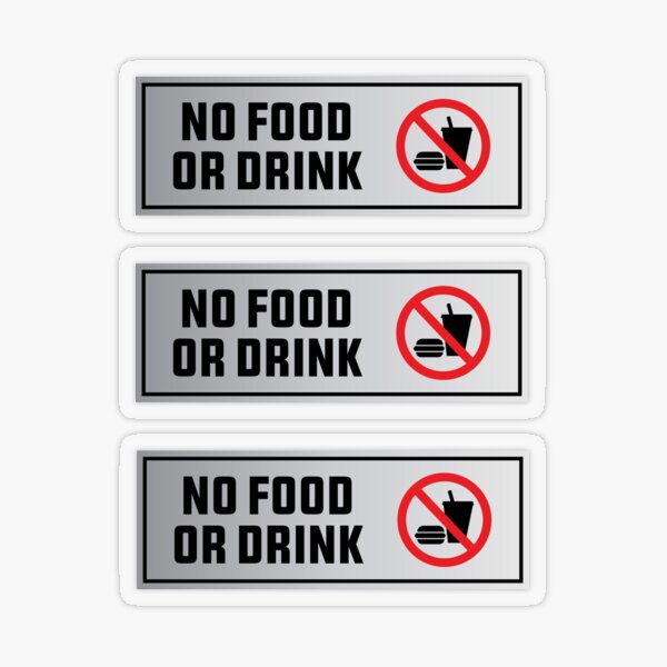 Artikel-Vorschau von Schild „Kein Essen oder Trinken“ im 3er-Pack, designt und verkauft von StickDeco.