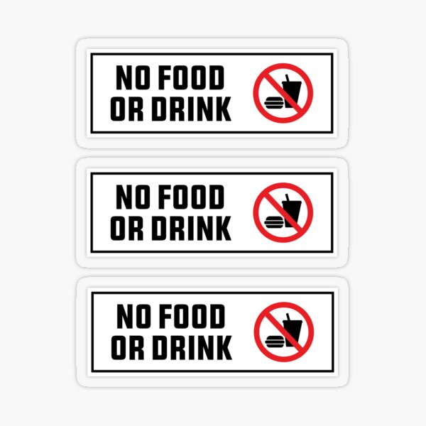Artikel-Vorschau von Schild „Kein Essen oder Trinken“ im 3er-Pack, designt und verkauft von StickDeco.