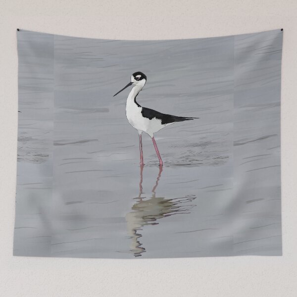Item preview, The Black Necked Stilt Bird designed and sold by Lacey Schmidt.