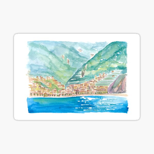 Item preview,  Minori on Amalfi Coast View from Mediterranean Sea designed and sold by artshop77.