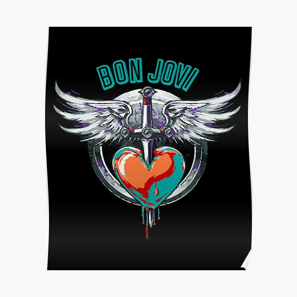 "Bon Slippery When Wet Gift Fan" Poster for Sale by PrinceWrobel Redbubble