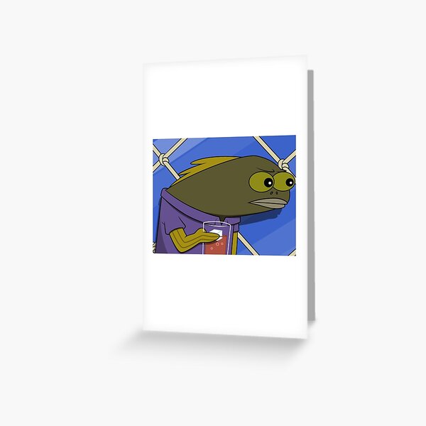 sad spongebob fish | Greeting Card