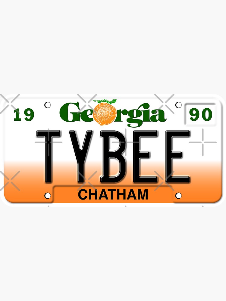 License Plate TYBEE front" Sticker for Sale by RonTo Redbubble