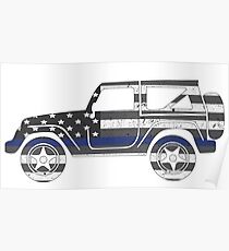 Jeep - Thin Blue Line Poster