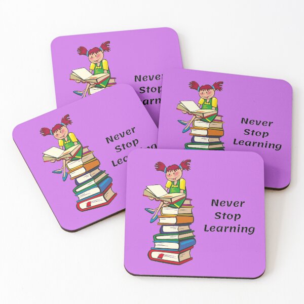 Item preview, Cute Cartoon Style Quote Never Stop Learning designed and sold by iziskosmos.
