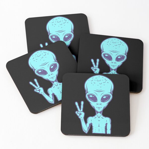 Item preview, Peace alien blue color designed and sold by The Love Quill.