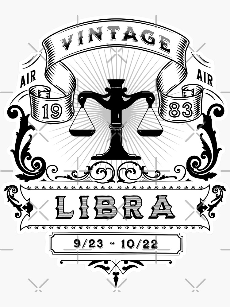 The Zodiac Sign of Libra Black and White 1983