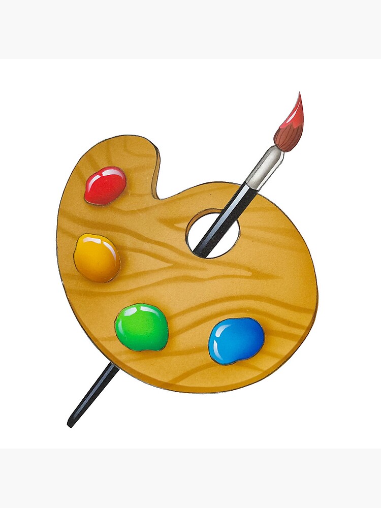 Artist Palate With Brush and Paints Art Print