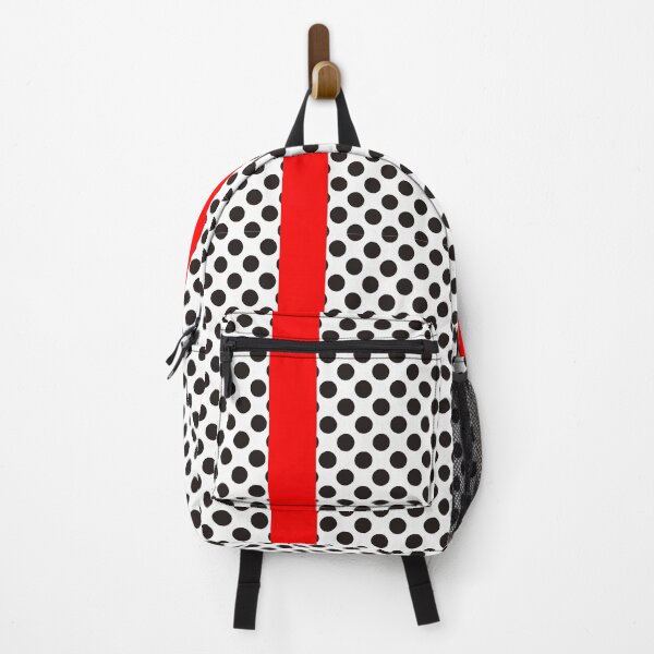 Item preview, Black Polkadots on White with Red Stripes Design designed and sold by xorbah.