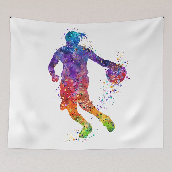 Item preview, Girl Basketball Dribbling Watercolor Sport Lover Gift designed and sold by LotusGifts.