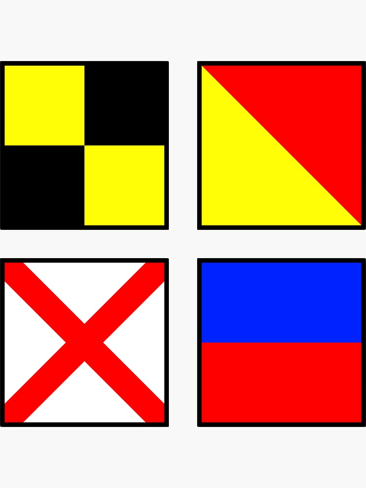 "Nautical Flags "LOVE"" Sticker for Sale by transfabulous Redbubble