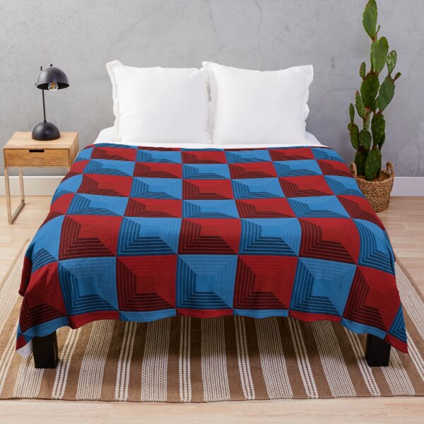 Item preview, 3d Abstract geometric print in red and blue with relief designed and sold by Martapp.