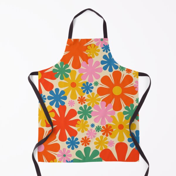 Item preview, Retro 60s 70s Aesthetic Floral Pattern in Rainbow Pop Colours designed and sold by kierkegaard.