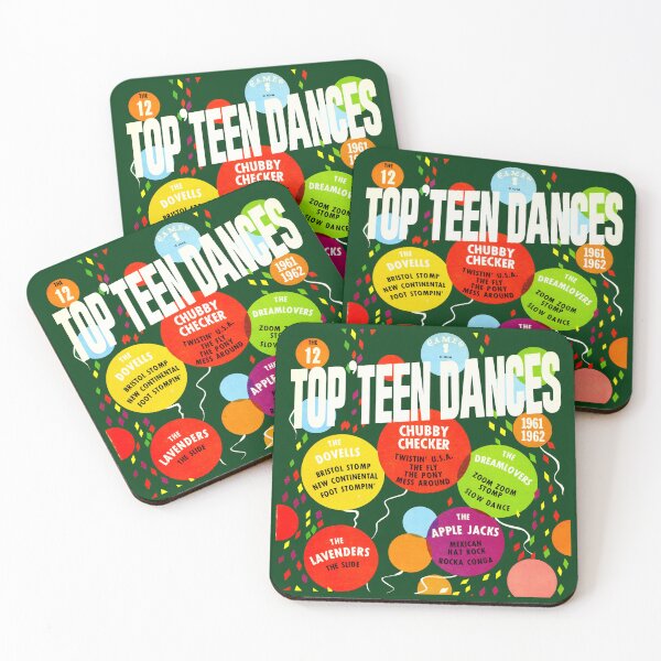 Item preview, THE 12 TOP TEEN DANCES - RECORD SLEEVE designed and sold by ThrowbackAds.
