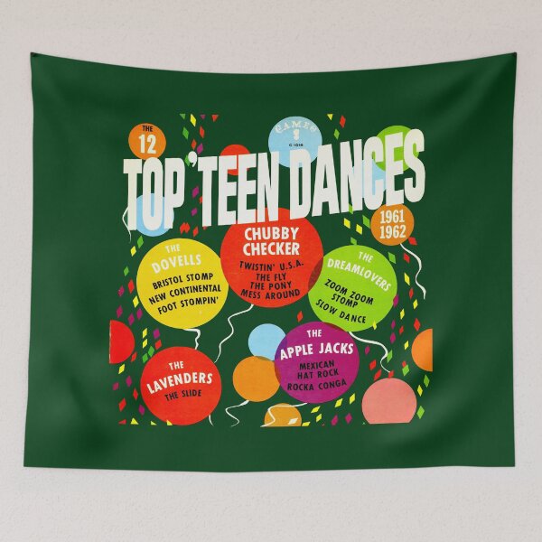 Item preview, THE 12 TOP TEEN DANCES - RECORD SLEEVE designed and sold by ThrowbackAds.