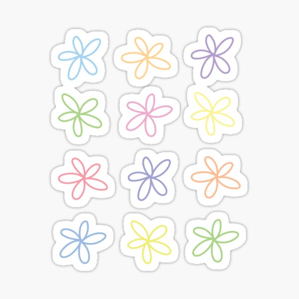 "Pastel Flowers" Sticker for Sale by jomsdoodles Redbubble