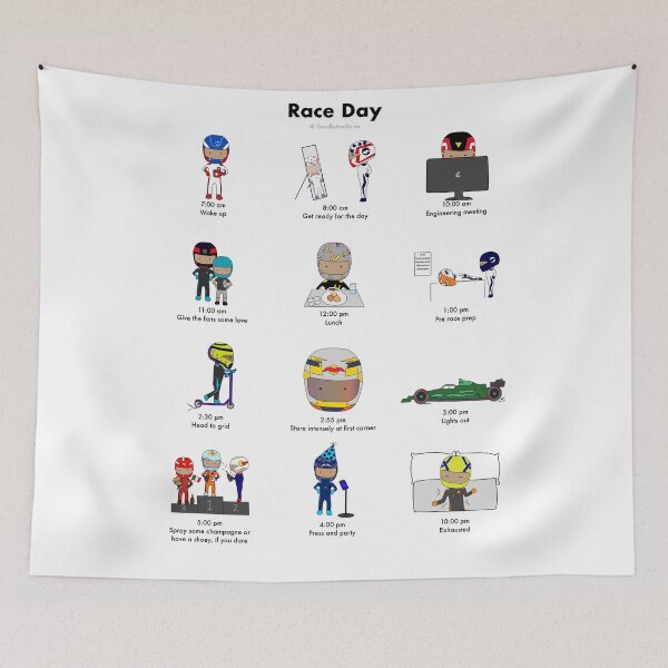 Item preview, Day in the Life of an F1 Driver - DoodleAndDrive  designed and sold by DoodleAndDrive.