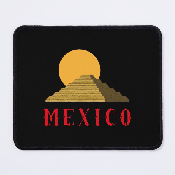 Item preview, Mayan step pyramid with sunset and the text MEXICO in red designed and sold by Martapp.