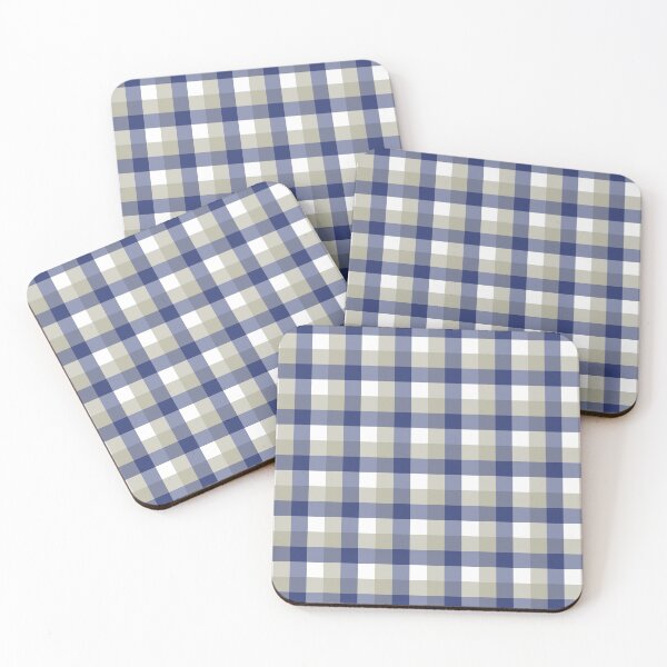 Item preview, Gingham Plaid Pattern (navy blue/tan/white) designed and sold by Design Minds Boutique.