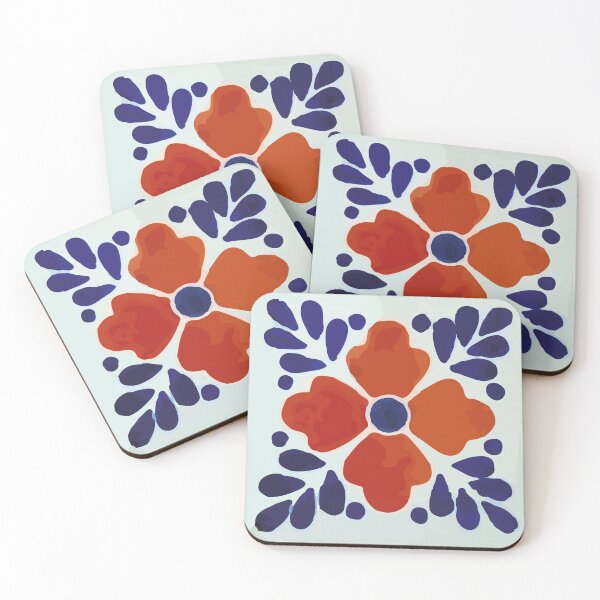Item preview, Classic flower and leaves hand painted mexican folk art designed and sold by T-Mex.