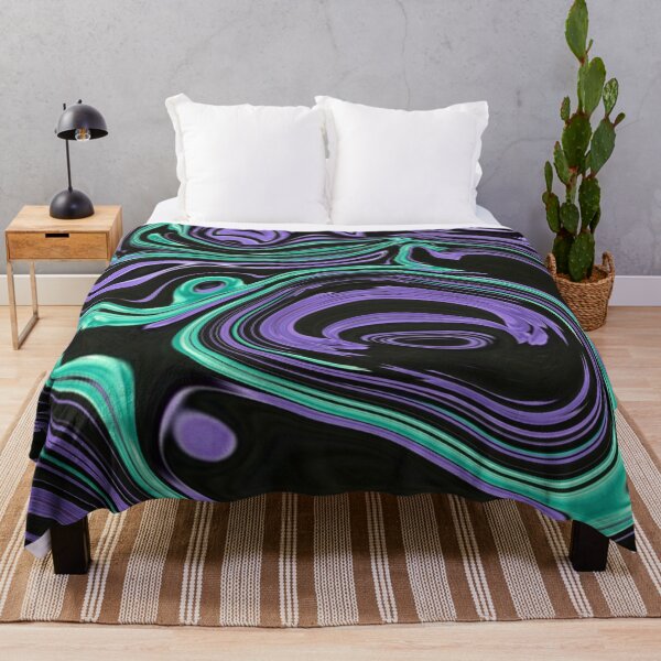 Item preview, 1980s abstract teal purple marble swirls designed and sold by LEILA ART SPACE.
