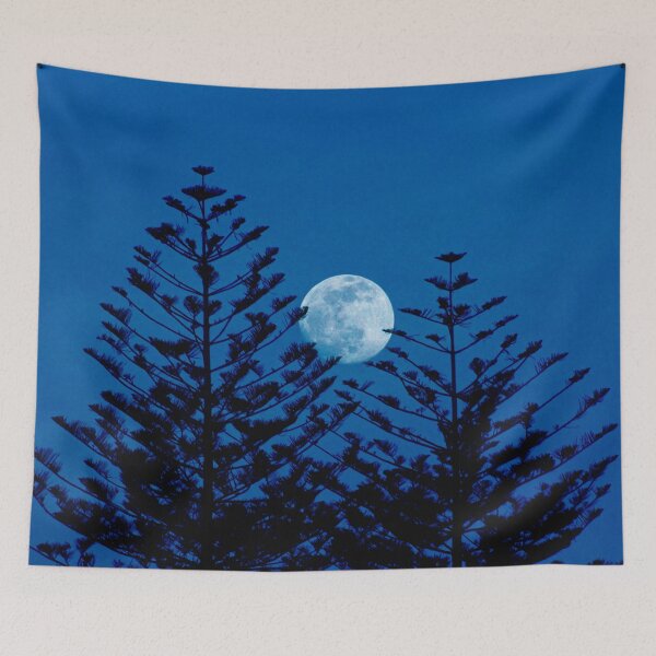 Item preview, Two Evergreen Trees Night Full Moon designed and sold by Anna Lemos.