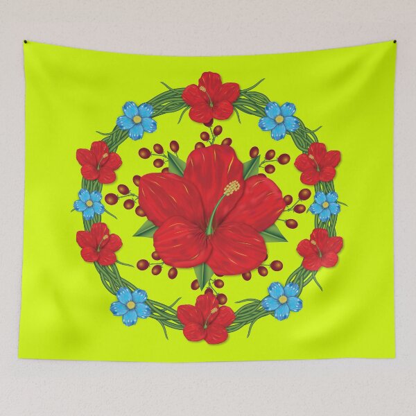 Item preview, Floral wreath and blue flowers designed and sold by deux16moulins.