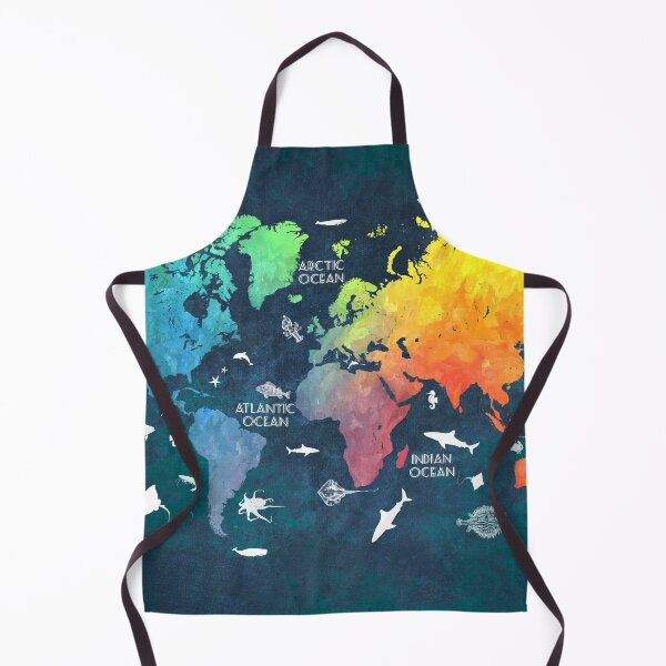 Item preview, Oceans Life World Map colored designed and sold by JBJart.