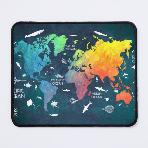Item preview, Oceans Life World Map colored designed and sold by JBJart.