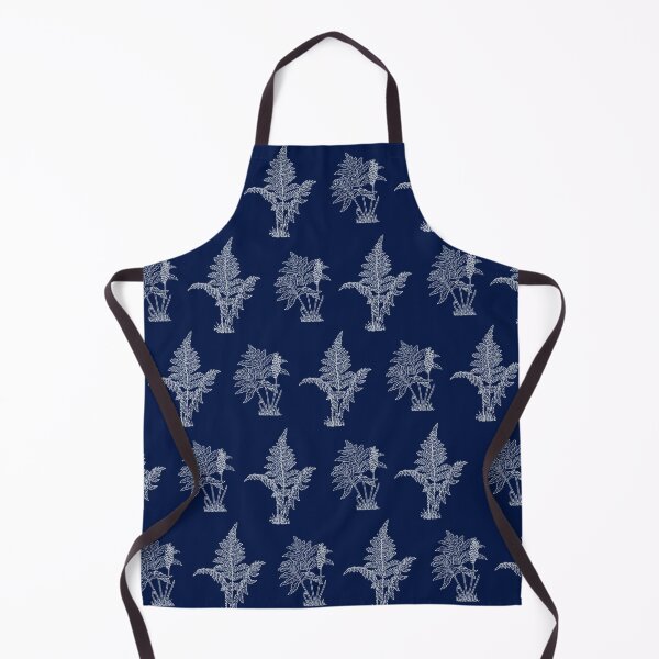 Item preview, Ice Gray Ferns On Cetacean Blue Background designed and sold by burbankdesigns.