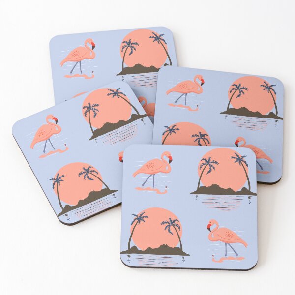 Item preview, Tropical Island/ flamingo designed and sold by BumbleBearArtUK.