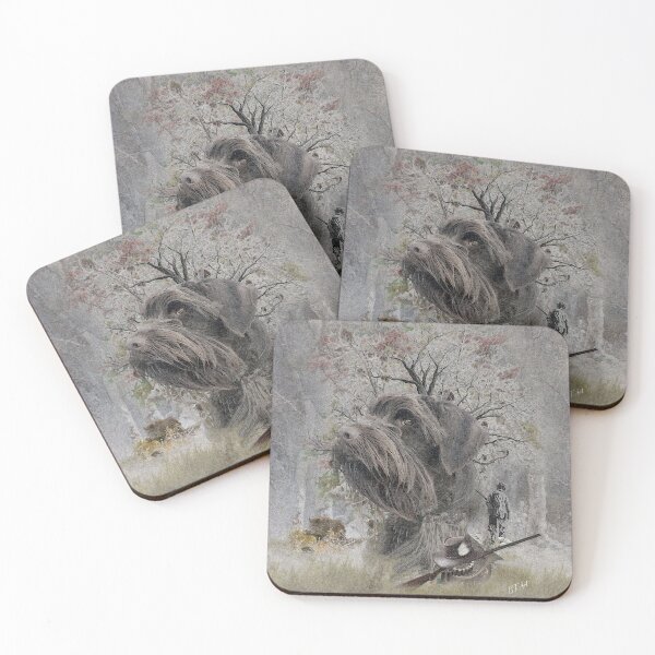 Item preview, Deutsch Drahthaar, Hunting Scene designed and sold by TammyHunterArt.