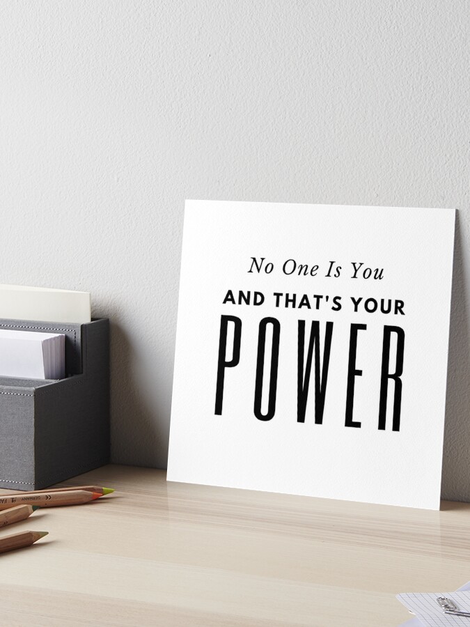 No one is you and that is your super power - hand drawn quotes  illustration. Funny humor. Life sayings. Framed Mini Art Print by The Life  Quotes