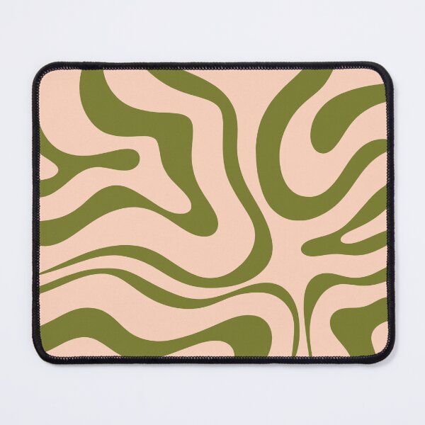 Item preview, Modern Liquid Swirl Abstract Pattern in Olive Green and Pale Blush designed and sold by kierkegaard.