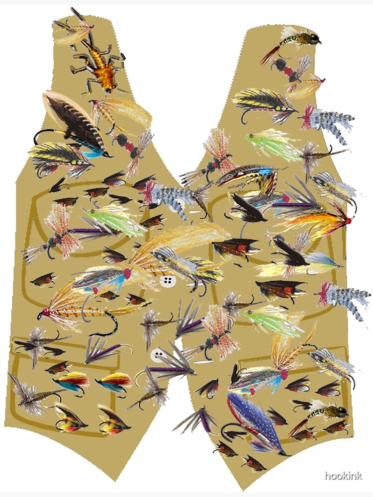 Fly fishing vest with lots of fishing flys, fishing Framed Art Print for  Sale by hookink