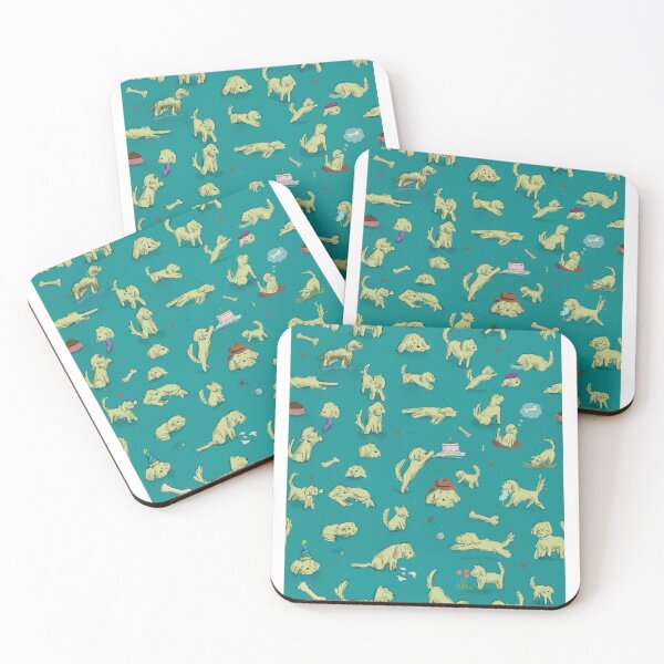 Item preview, turquoise dog cockapoo pattern designed and sold by VicJeg.